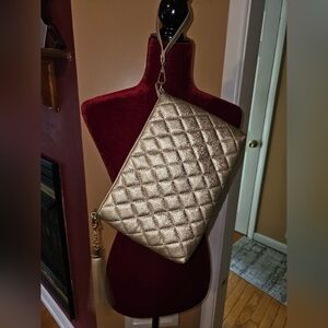 Lola Mae Quilted Clutch Bag Gold 🙂